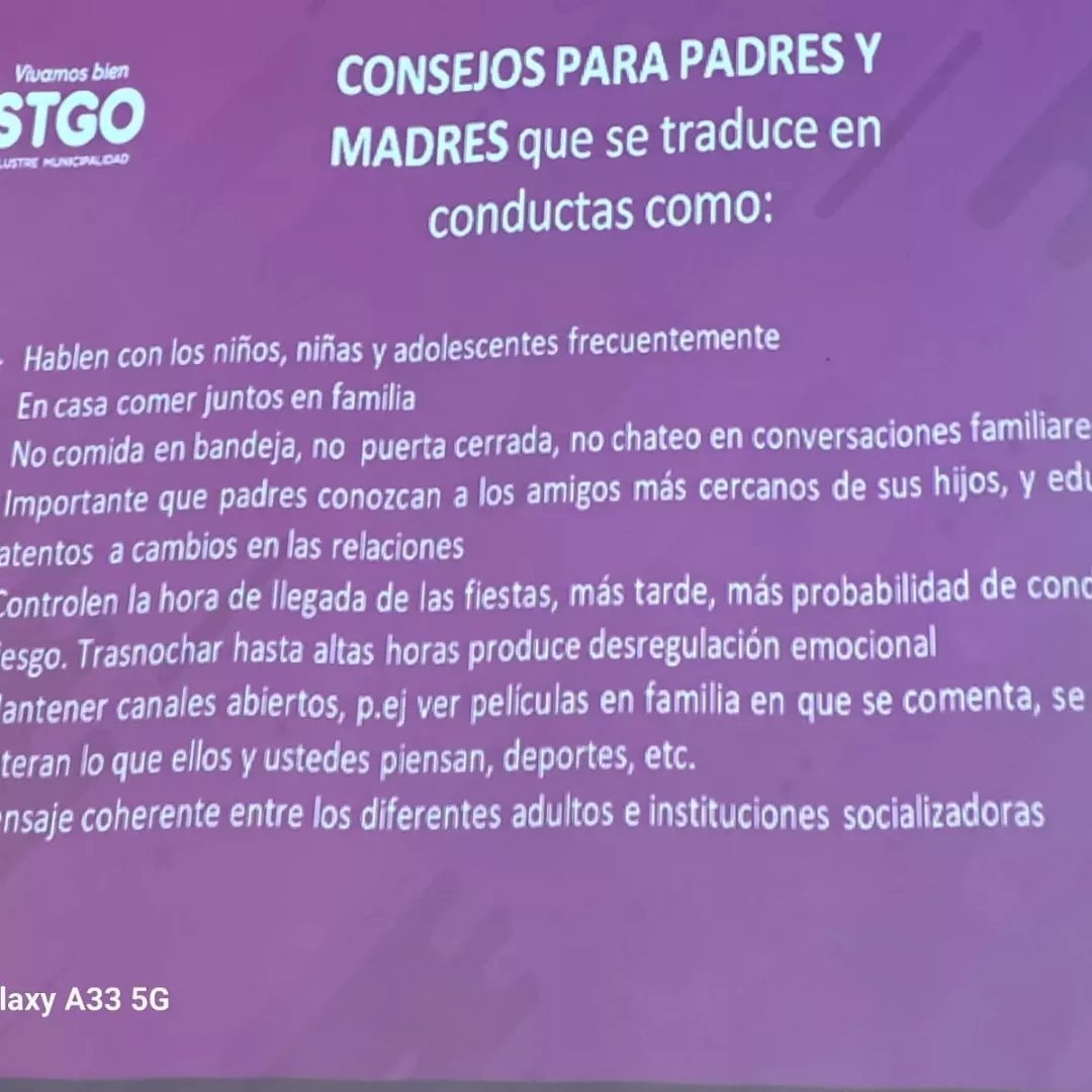 L1 capacitación en prevención de consumo de drogas y alcohol